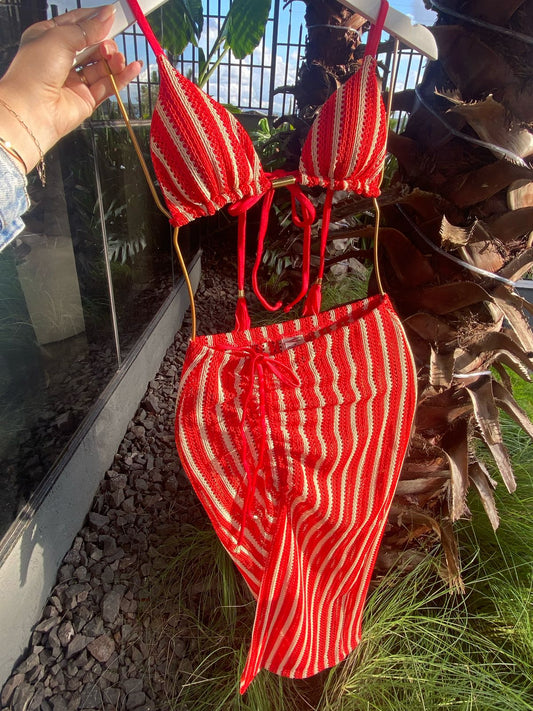 Falda Mid Tricot Bali Rojo