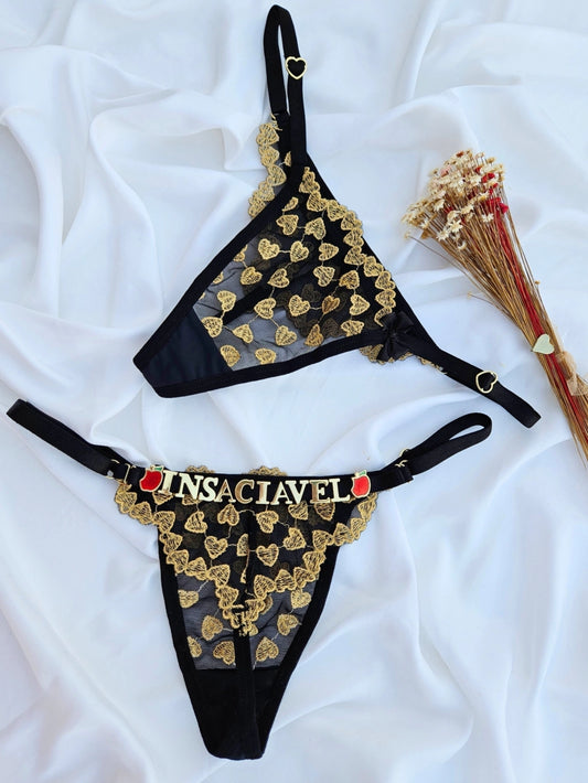 Calzon Personalizable Amaya  Corazones  Dorados