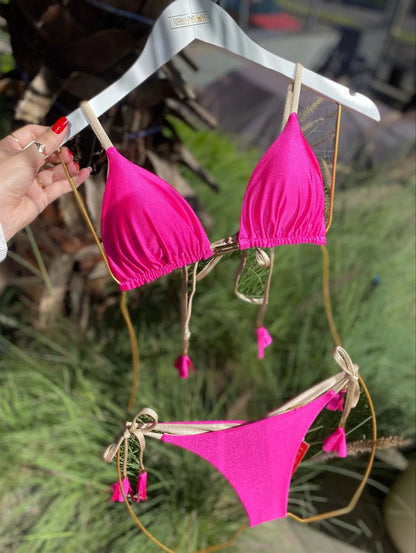 Bikini Reversible Elloah Fucsia/Dorado
