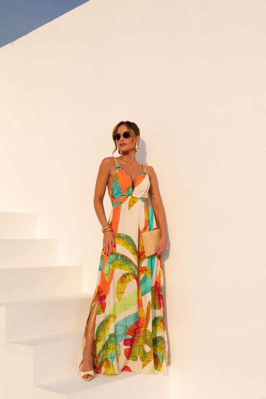 Vestido Papaya Tropical