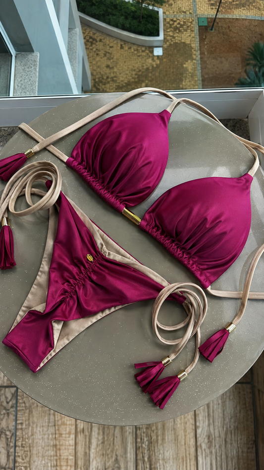 Bikini Reversible Elloah Glow Burdeo/ Dorado