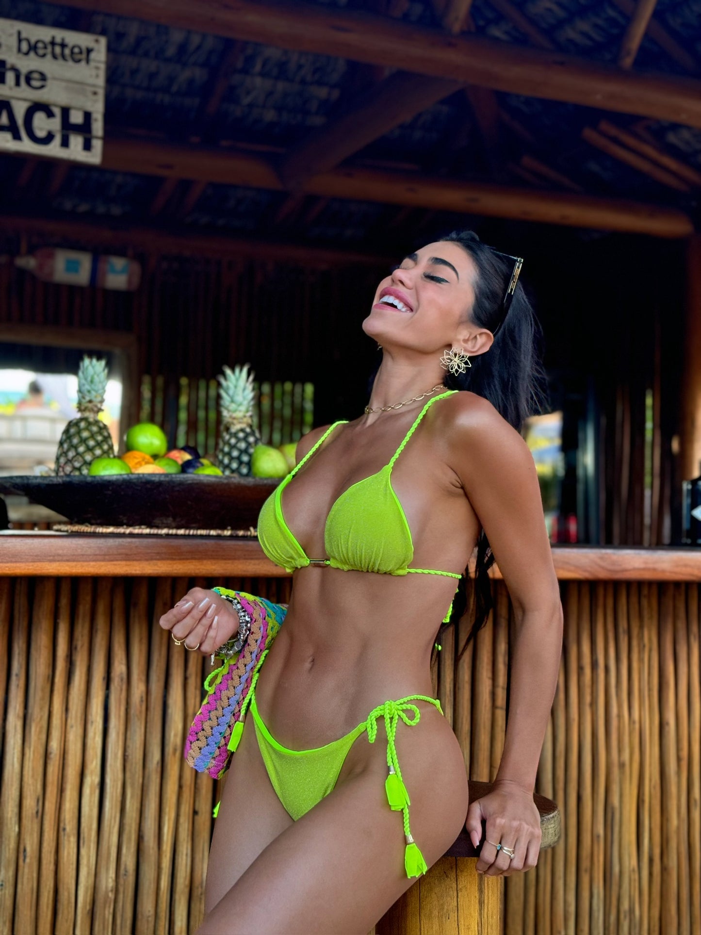 Bikini Reversible Verde Lemon Neón