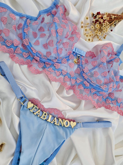 Set Lencero Personalizable Amaranta Celeste/Rosa
