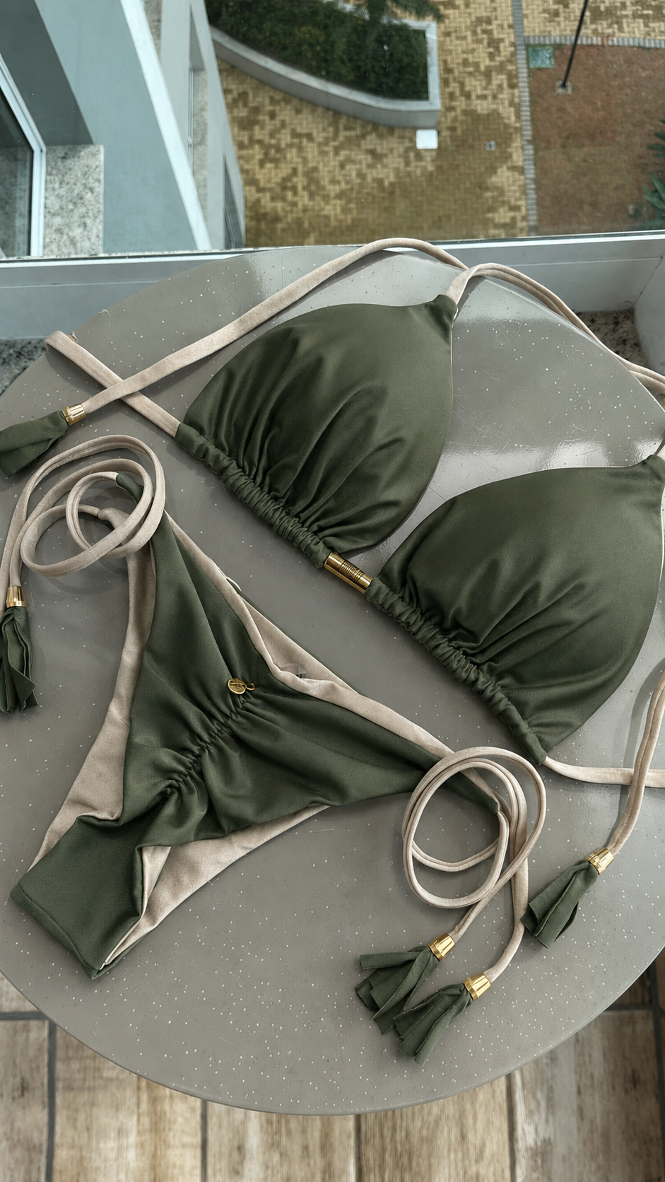 Bikini Reversible Elloah Glow Verde Musgo/Dorado